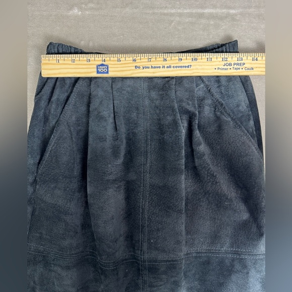 Vintage Black Leather Suede Pencil Skirt size 2/25 Chaus Straight Petite Women's - Picture 10 of 12